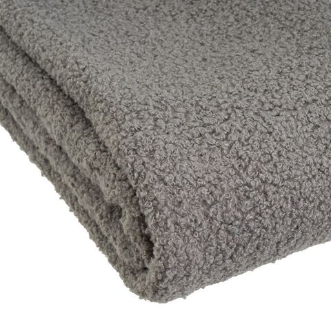 Manta sherpa-polar Bouclé gris — detalle