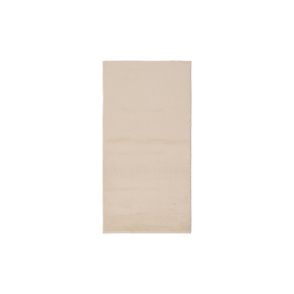 Alfombra lisa beige de poliéster — vista completa