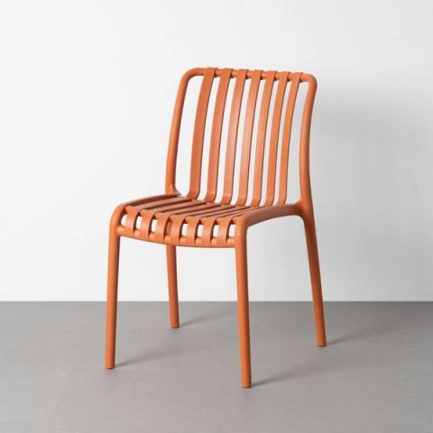 Silla apilable terracota de lamas