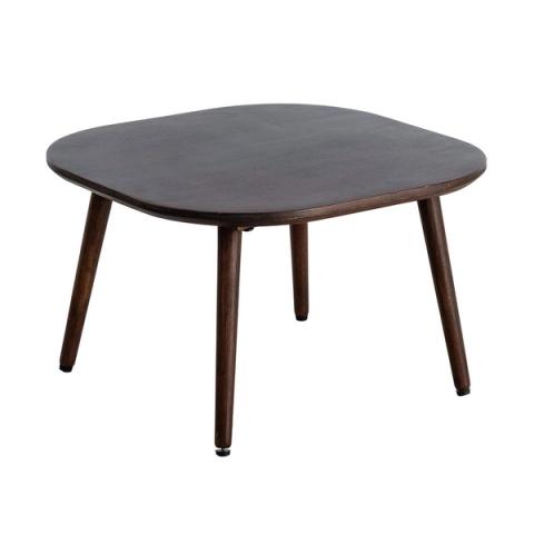 Mesa de centro de mango marrón oscuro, vista general