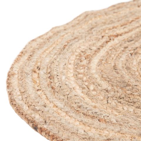 Alfombra ovalada de yute natural — detalle
