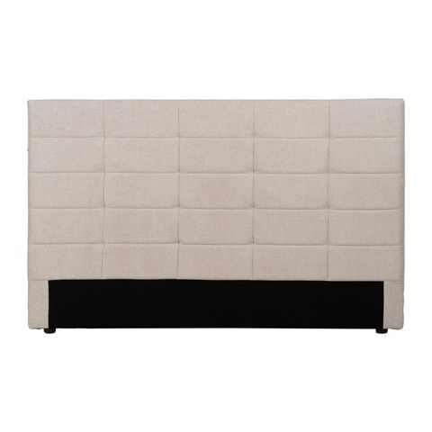 Cabecero beige con cuadrícula cosida, vista general