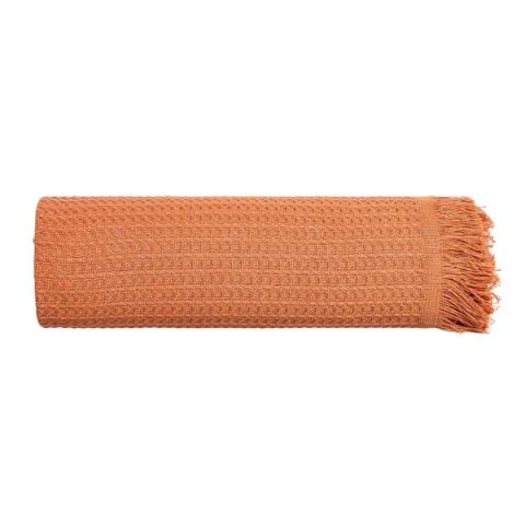 Colcha Panal teja de algodón reciclado — vista completa