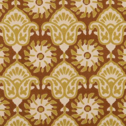 Cojín beige y marrón de medallones — detalle