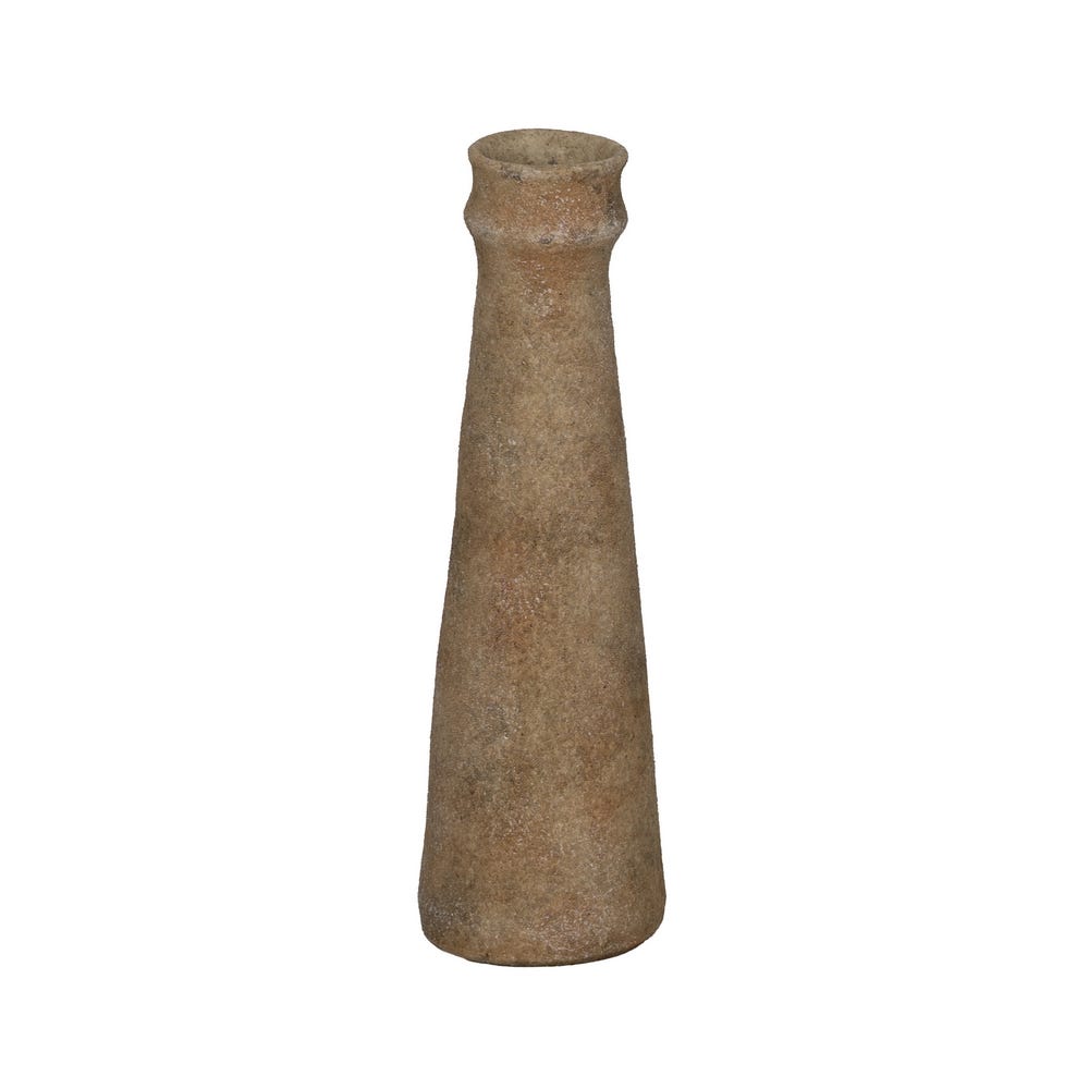 Jarrón cónico beige de cerámica
