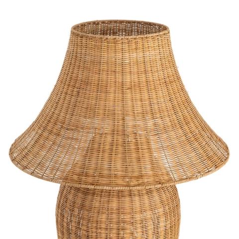 Lámpara de pie de ratán natural — detalle