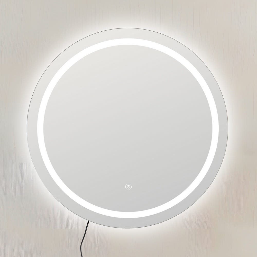 Espejo circular con luz LED