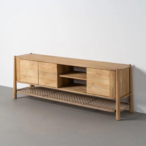 Mueble de TV de mango con estante inferior