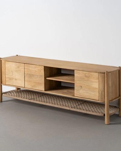 Mueble de TV de mango con estante inferior