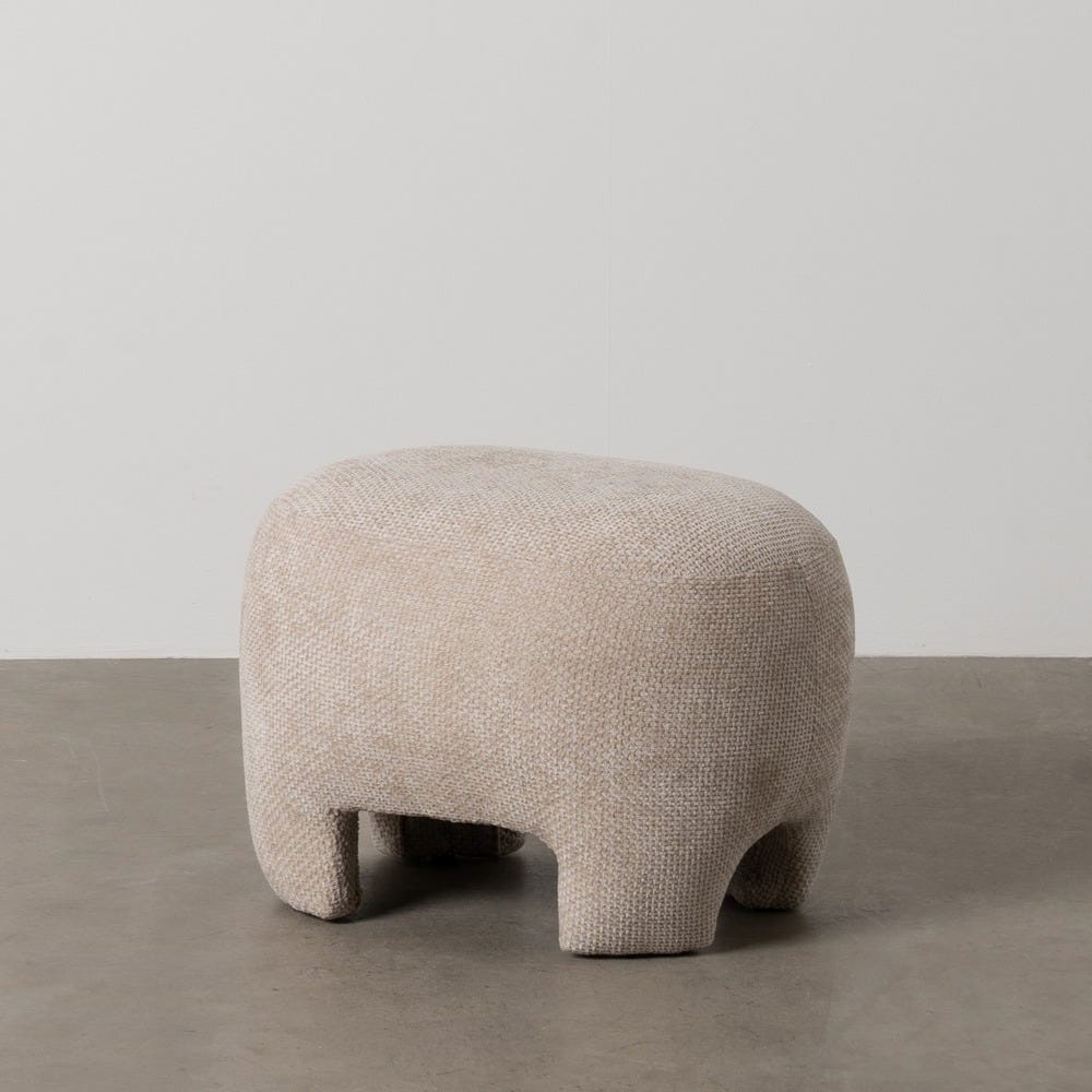 Puf beige de patas integradas
