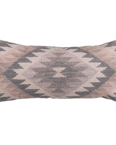 Cojín gris y rosa de rombo ancho — vista completa