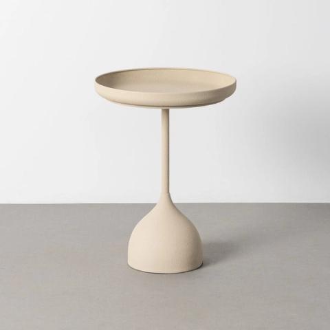 Mesa auxiliar crema con base de gota