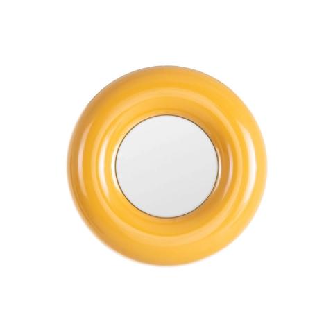 Espejo circular mostaza de marco concéntrico