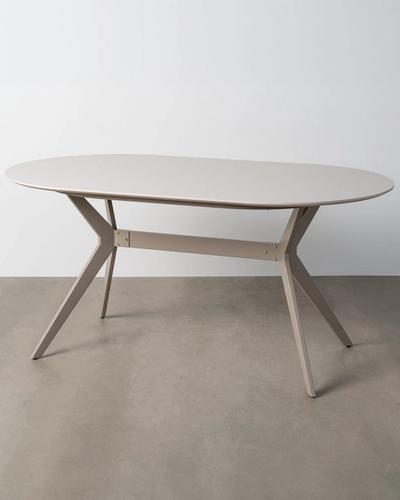 Mesa de comedor ovalada gris