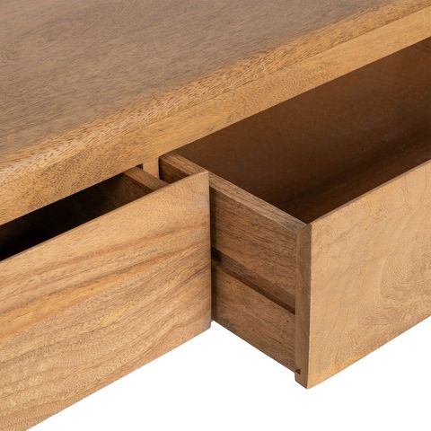 Mueble de TV Galt de tres cajones, detalle del acabado