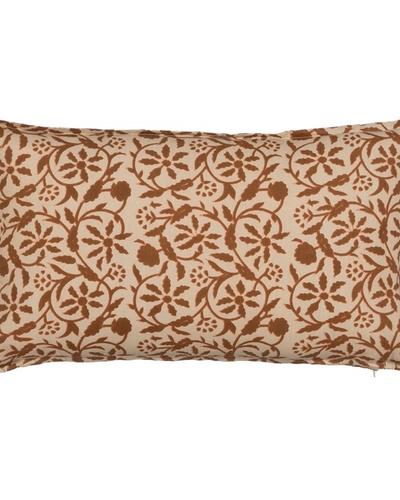 Cojín beige y marrón de flores — vista completa