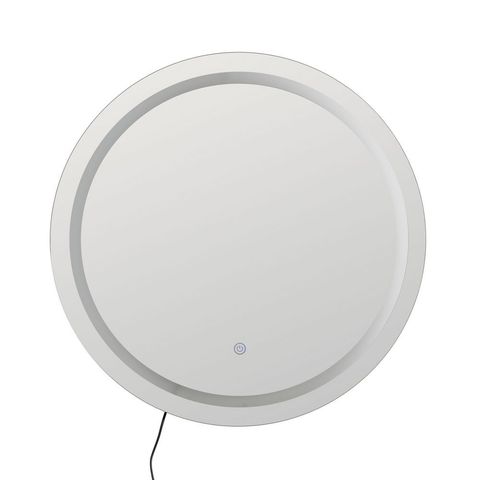 Espejo circular con la iluminación LED apagada