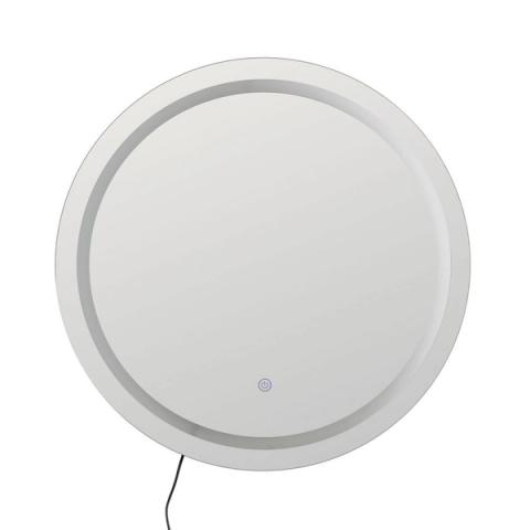 Espejo circular con la iluminación LED apagada