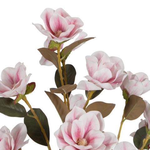 Detalle de las flores rosas de la magnolia artificial