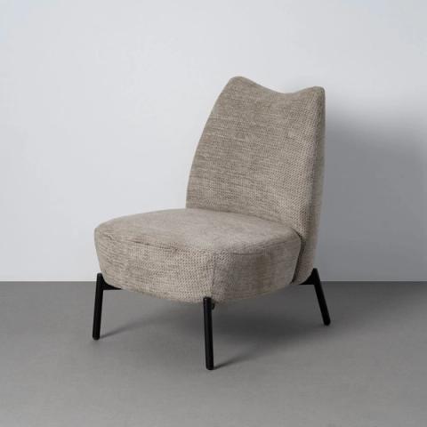 Sillón crema jaspeado de respaldo alto
