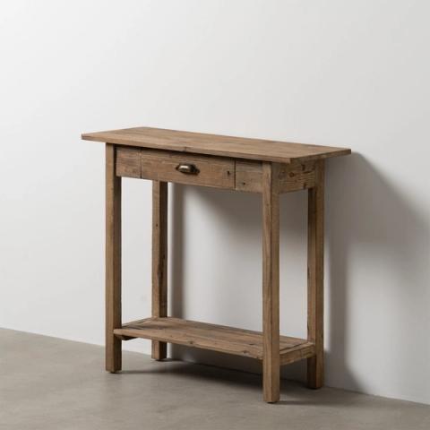 Consola de abeto con estante inferior