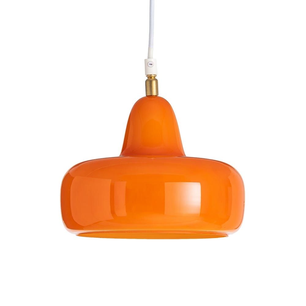 Lámpara de techo naranja de cristal — vista completa