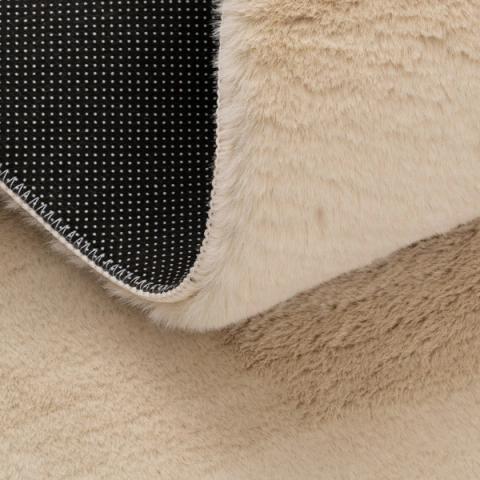 Alfombra lisa beige de poliéster — detalle