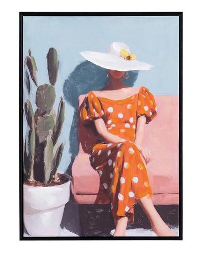 Pintura de una mujer con sombrero