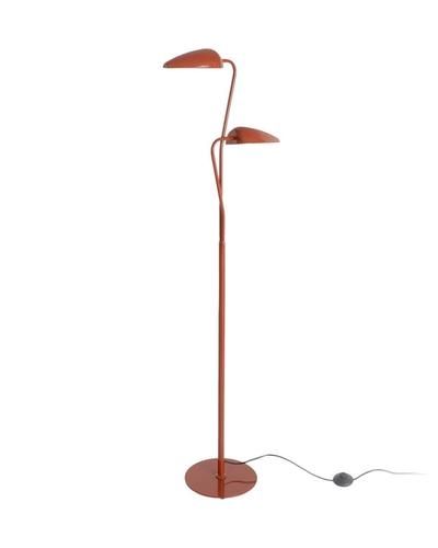 Lámpara de pie terracota de dos luces — vista completa