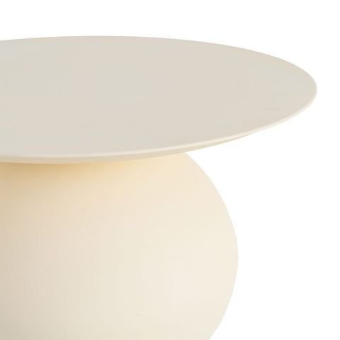 Mesa de centro de acero blanco roto, detalle del tablero
