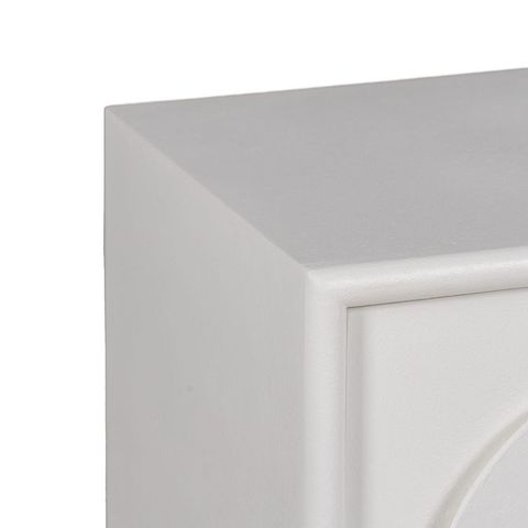 Aparador Beret blanco con arcos, detalle del acabado