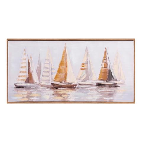 Pintura panorámica de veleros