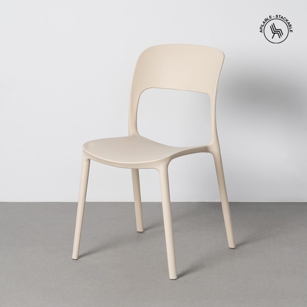 Silla apilable crema de polipropileno