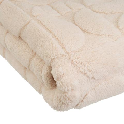 Manta jacquard sherpa Mid Century natural — detalle