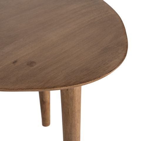 Conjunto de 2 mesas auxiliares de mango, detalle de la madera