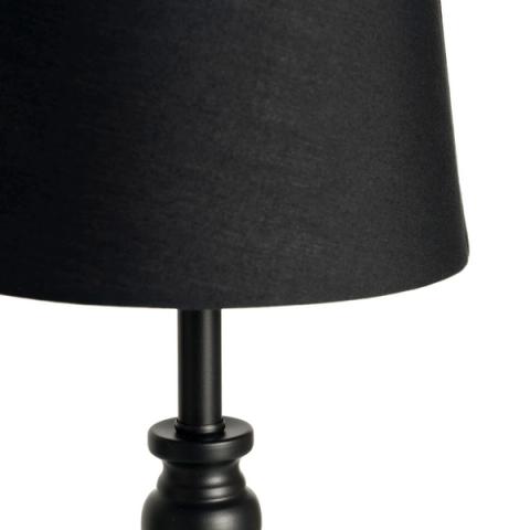 Lámpara de mesa negra de metal — detalle