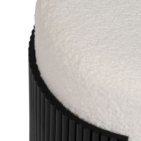 Detalle del tejido blanco junto al lateral negro acanalado