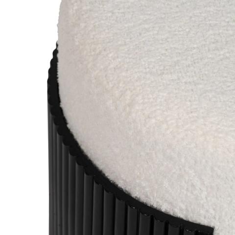 Detalle del tejido blanco junto al lateral negro acanalado