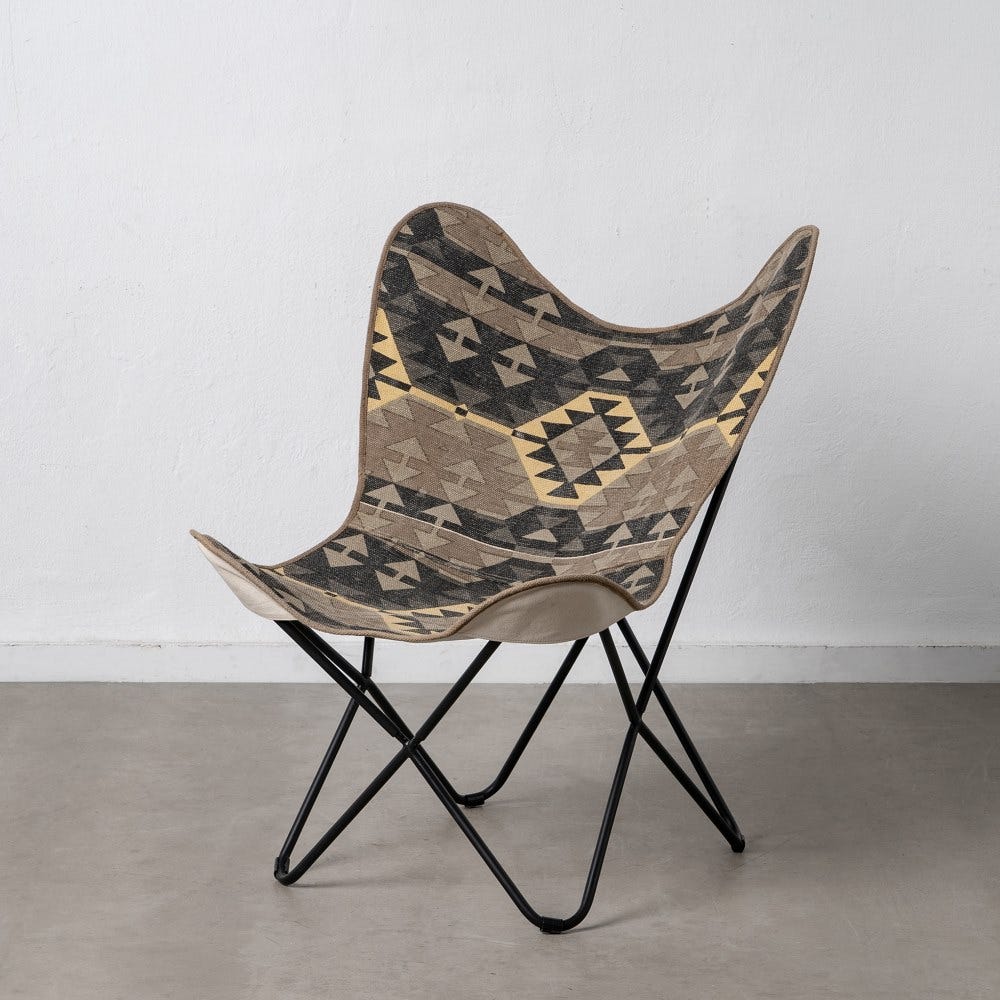 Sillón mariposa negro y taupe