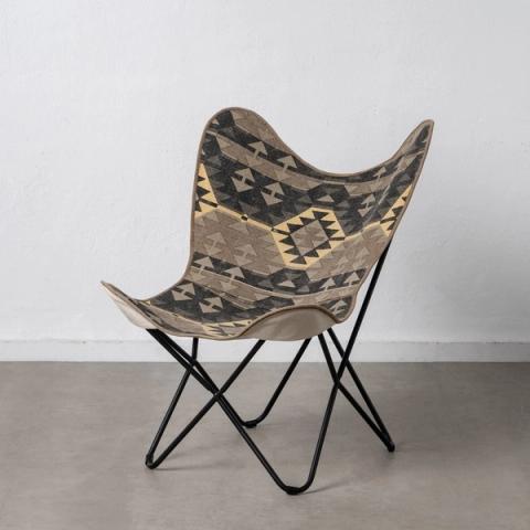 Sillón mariposa negro y taupe