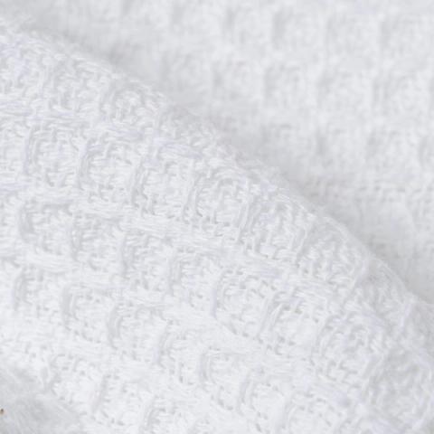 Textura de el plaid panal blanco de algodón reciclado