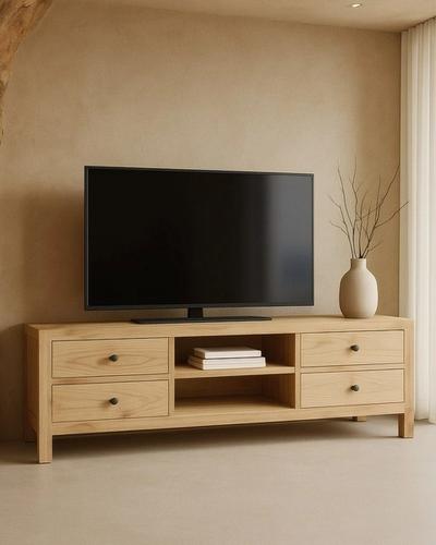 Mueble de TV Mindi con cajones y huecos
