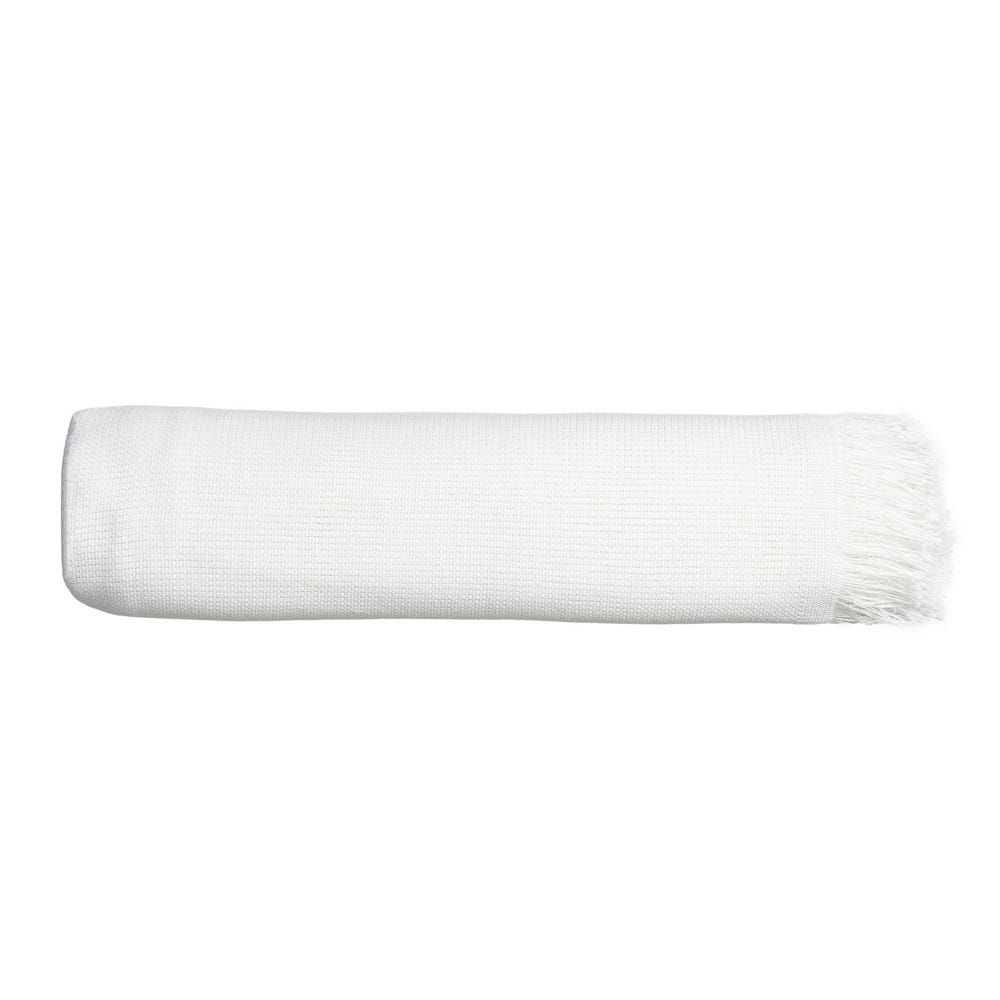 Colcha crema de algodón reciclado — vista completa