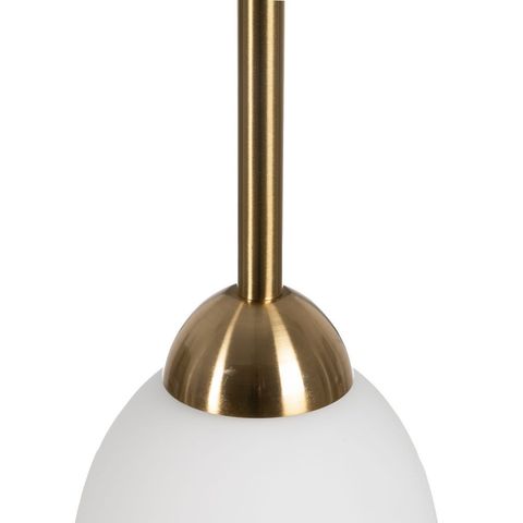 Lámpara de techo blanca y dorada de cristal — detalle