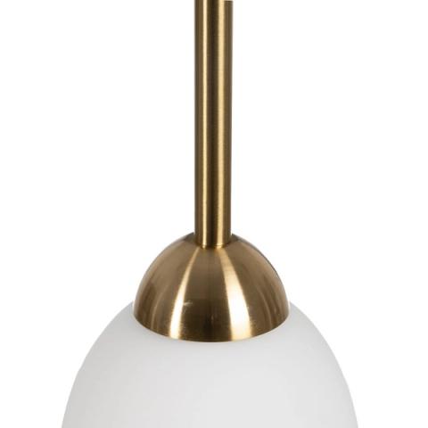 Lámpara de techo blanca y dorada de cristal — detalle