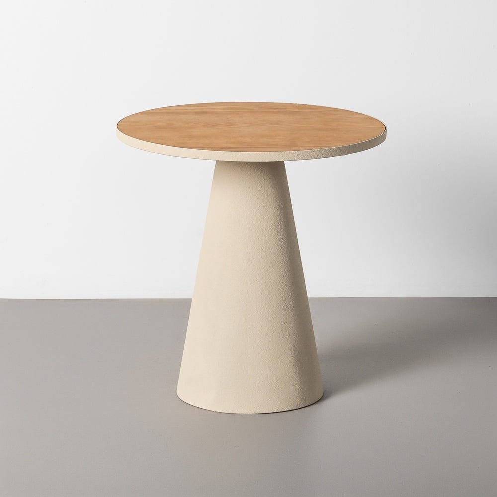 Mesa de centro en natural y crema