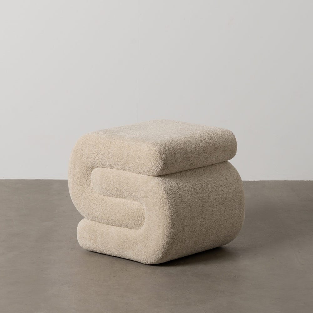 Puf beige de bucle lateral