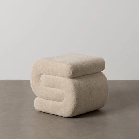 Puf beige de bucle lateral