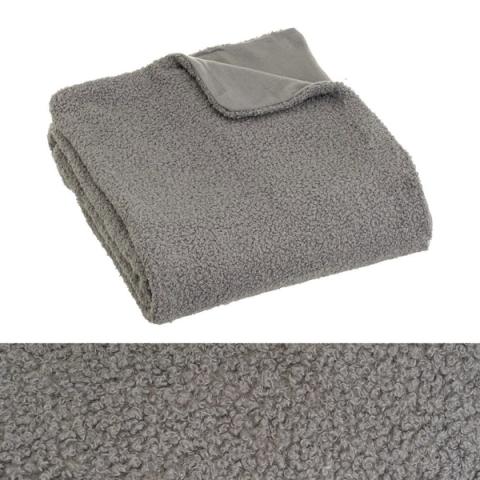 Manta sherpa-polar Bouclé gris — vista completa
