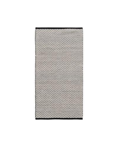 Alfombra blanca y negra de lana, algodón y PET — vista completa